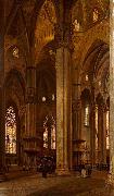 Arturo Ferrari Interior of Milan Cathedral oil painting on canvas